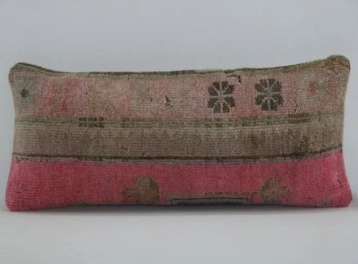 Funda de Almohada Alfombra Kilim Tejida a Mano 10x24 Vintage Hecha a Mano Yute Tiro Cojín Funda Foto 1 de 4