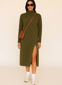 Line and Dot Neck Sweater dress Size M - Picture 1 of 12