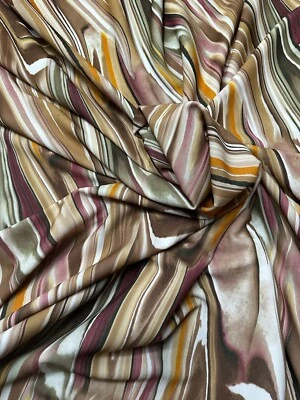 4 METRES GOOD QUALITY SCUBA CREPE JERSEY STRETCH SWIRL PRINT DRESS FABRIC CHEAP - Image 1 of 4