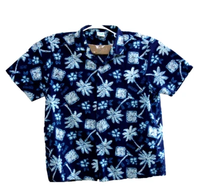 Camisa Hawaiana Para Hombre Jade Fashions Hecha en Hawaii Aloha Talla XXL Azul De Colección Foto 1 de 4