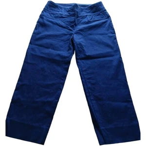 Zac & Rachel teal blue capri stretch pull on dress pants size 6 career wear - Picture 1 of 9