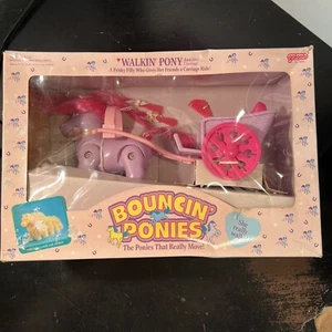 Galoob Bouncin’ Ponies Purple Walkin’ Pony & Her Carriage Walking Pony NIB #3454 - Picture 1 of 20