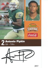ANTONIO PIPKIN RARE 2017 SENIOR BOWL ROOKIE AUTO MONTREAL ALOUETTES AUTOGRAPH