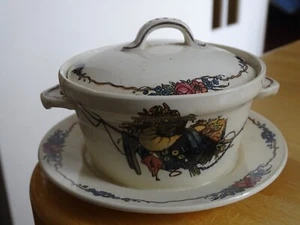 ANCIEN POT A RAIFORT EN FAIENCE DE SARREGUEMINES MODELE OBERNAI  - Imagen 1 de 11