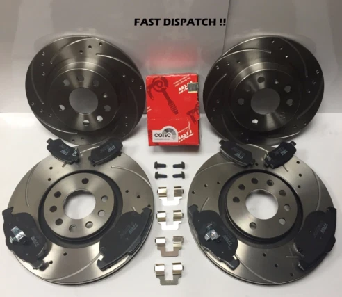 PARA LAND ROVER DISCOVERY 3 DISCOS DELANTEROS Y TRASEROS DE RENDIMIENTO PERFORADO + ALMOHADILLAS TRW  Foto 1 de 1