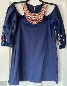 ONDADEMAR Beaded Embroidered Tunic Swimsuit Cover-Up ~NWOT~ Large - Picture 1 of 8