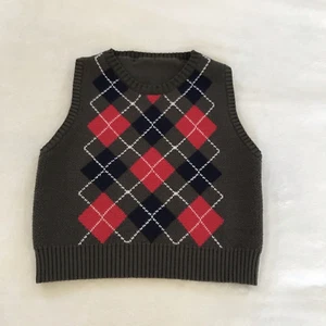 Shein KidsBoys Multicolor Sweater Vest Sleeveless Knit Argyle One Size Chest 27" - Picture 1 of 9