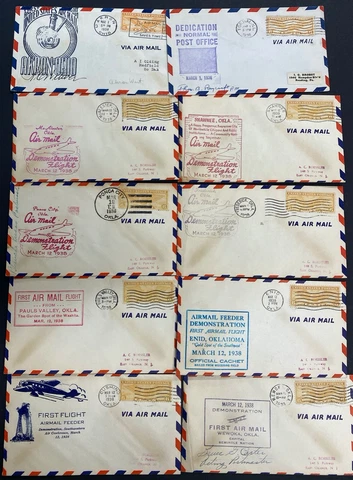 Collection of 240 Flight related event covers with #C19 6c Winged Globe Airmail Cover