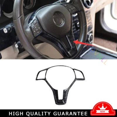 Steering Wheel Strip Cover Trim For Mercedes-Benz GLK 2013-2015 Black Wood Grain — 第 1/4 张图片