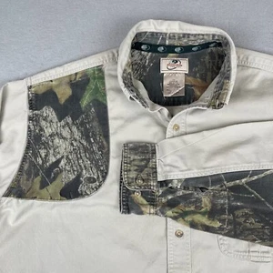 Vintage Mossy Oak Camo Shirt Mens XL Tan Button Up Baggy Shooting Y2K - Picture 1 of 15