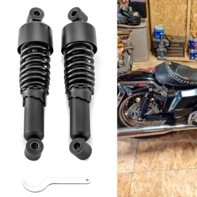 Gloss Black 11.75" Shocks For Harley Dyna Super Glide FXD FXDC Low Rider FXDL - Image 1 of 4