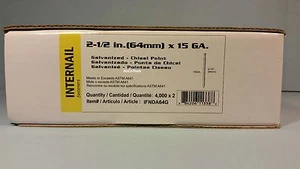 DA25 Galvanized 15 Gauge 2 1/2 Inch 34 Degree Angled Finish Nail 8000 Case Count - Picture 1 of 2