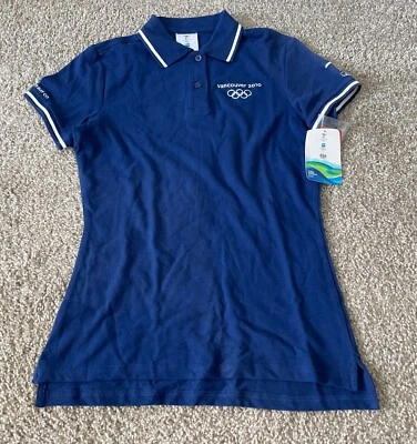 Vancouver 2010 Olympics Womens Navy Polo Shirt Small NWT - Image 1 of 4
