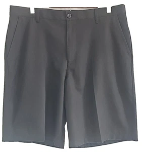 Izod Men's Chino Golf Shorts Size 36 Color Black Flat Front Mid Rise Lightweight - Picture 1 of 7