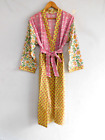 Handmade Sleepwear Bathrobe Cotton Bikini Cover Up Kimono Dress Beach Wear Gown