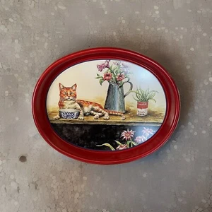 Bandeja para servir gato en el porche ovalada Campbell Soup Co emitida 1995 Jeanne Mack - Imagen 1 de 4
