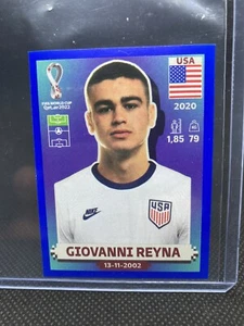 2022 Fifa World Cup Panini Sticker Blue Parallel GIOVANNI REYNA USA19 - Picture 1 of 2