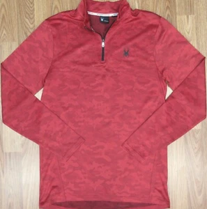 GIACCA LEGGERA SPYDER 1/4 ZIP POLIESTERE ROSSO E NERO taglia MEDIA, M - Foto 1 di 5