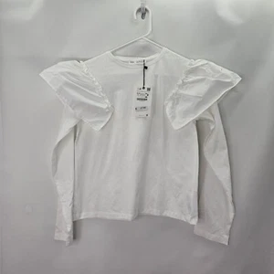 NWT ZARA Girl' s Size 13/14 Longsleeves White Top - Picture 1 of 7
