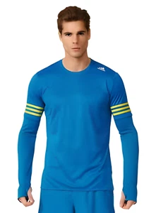 Adidas Men's Bright Blue Running Climalite Base Layer Shirt Medium BLUE NWT - Picture 1 of 5
