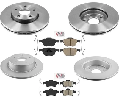 Rotores de freno recubiertos delanteros y traseros pastillas de cerámica para Ford C Max C-Max 2013-2018 Foto 1 de 4