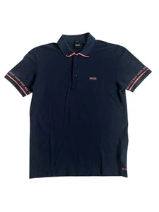 Hugo Boss Tipping Pro Polo Shirt Navy Mens Size Medium - Picture 1 of 9
