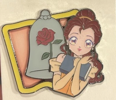 Prendedor HKDL Hong Kong Disney Princesa Bella Pin Anime Vidrieras Bella y Bestia Foto 1 de 2