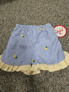 Funtasia Too NWT Girls Seersucker Trimmed Shorts Stripes Pineapple Size 6 - Picture 1 of 3
