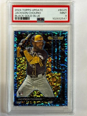 2024 Topps Update Series Black Gold Jackson Chourio #BG-25 Blue PSA 9 - Image 1 of 2