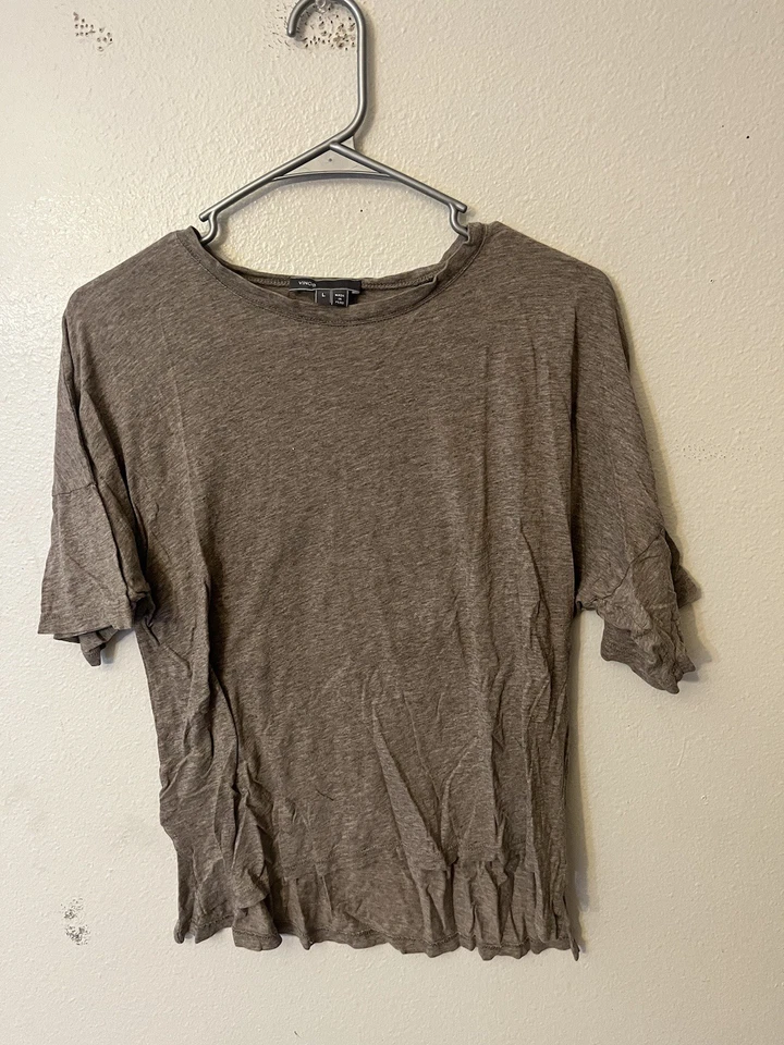 Топ с коротким рукавом VINCE размер L коричневый минималистские основы женский - Изображение 1 из 4