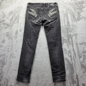 Miss Me Jeans Damen 28 schwarz Skinny JP5163S verzierte Flügeltaschen distressed - Bild 1 von 13