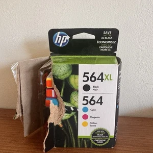 NEW Genuine HP 564XL Black & 564 Color Ink Combo 4 Pack - Picture 1 of 5