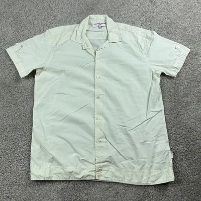 Camisa Orlebar Marrón Para Hombre Grande Marfil Campamento Playa Abotonada Cuello Abierto Película Foto 1 de 4