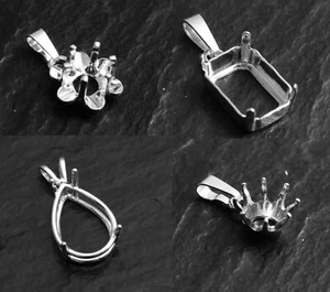 Colgante de plata 925 con montura de garrapata coronas en blanco tesoro de piedra - Imagen 1 de 60