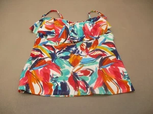 Catalina Size XL (16-18) Girls Ruffle Lined Wireless Pull On Stretch Tankini 8J - Picture 1 of 5