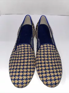 Rothy’s The Loafer Sapphire & Camel Houndstooth Women’s Size 9.5 - Picture 1 of 5