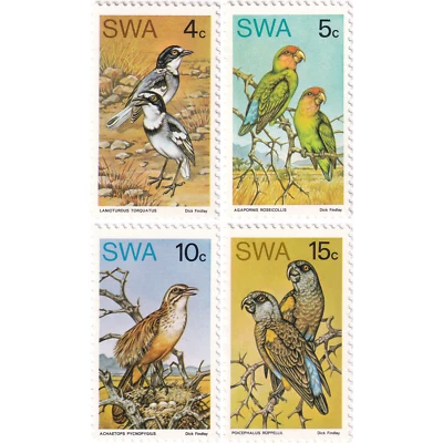 Sudáfrica 1974 - aves nativas - como nuevo/nuevo Foto 1 de 2