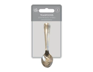 5 cucharaditas de té paquete de cubiertos de acero inoxidable color plata 5 piezas 5 piezas - Imagen 1 de 5