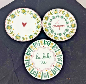 3 x Fragonard French porcelain side dessert Plates - Picture 1 of 6