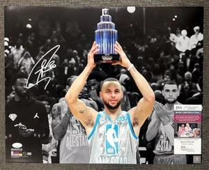 FOTO ESTELAR 16X20 FIRMADA POR STEPHEN CURRY JSA AT89502 GOLDEN STATE WARRIORS - Imagen 1 de 1