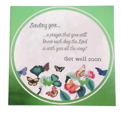 GET WELL SOON Greeting Card - Sending Prayer Handmade Square Size SALE - Image 1 of 2