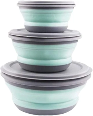 Faltschüssel 3Pcs Camping Faltbare Schüssel Frischhalteboxen Wandern Küche - Bild 1 von 4