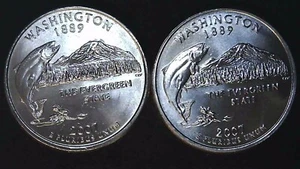 2007 P D 25C State Quarter Washington BU Clad (2 coins) 24hh1018-3 - Picture 1 of 2