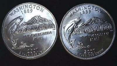 2007 P D 25C State Quarter Washington BU Clad (2 coins) 24hh1018-3 - Image 1 of 2