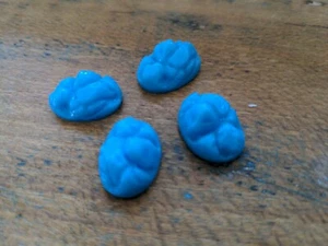 ♥Nr.C110-Cabujones de vidrio antiguos 4 uds. "Piedras de roca" azul 21 x 15 mm♥ - Imagen 1 de 2