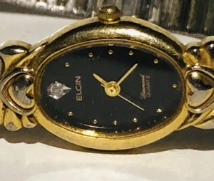 Vintage Elgin diamond quartz ladies wristwatch Please read description - Picture 1 of 4
