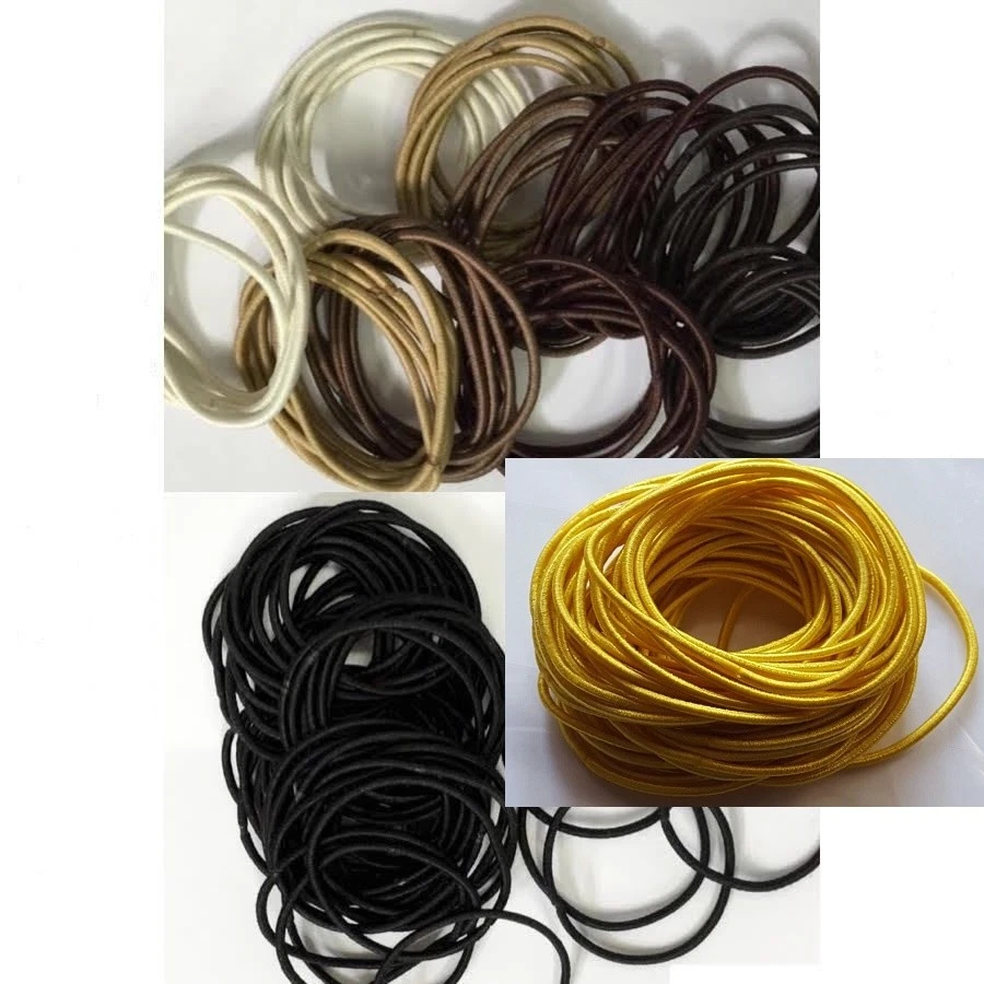 Thin Elastics Snag Free Hair Bands Ponytail Bobbles Ponios Black & Brown 50 pcs - Image 1 of 1