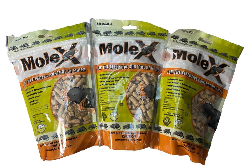 3 pellets y control MoleX Mole Killer 8 oz. Ambientalmente seguro listo para usar Foto 1 de 1
