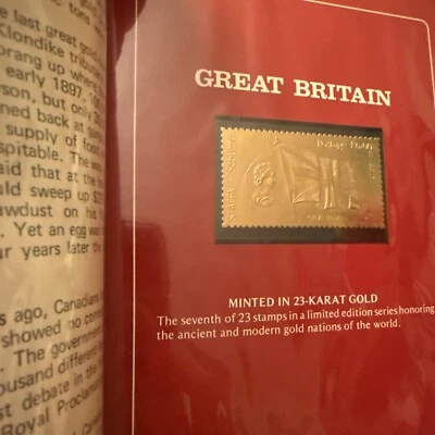 23 selos completos de folha de ouro 23 quilates Staffa Scotland nações do mundo! - Imagem 1 de 4