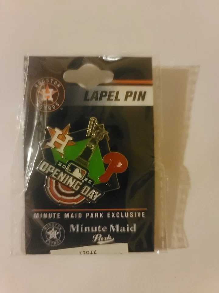 Phillies vs Astros  2022 Lapel Pin Opening Rescheduled Rare Hard to find - Image 1 of 1